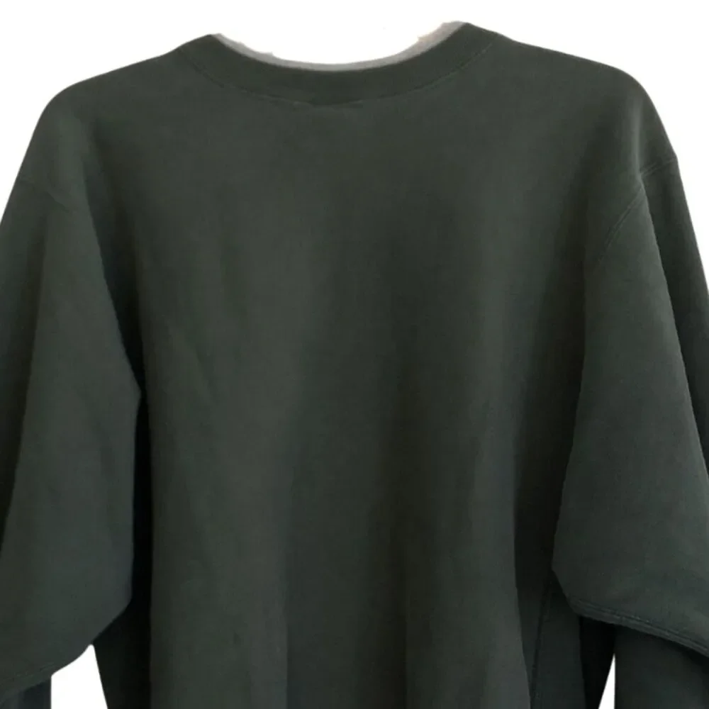 VTG Champion Reverse Weave Sweatshirt Mens Sz XL Crewneck Green Gold Embroidered
